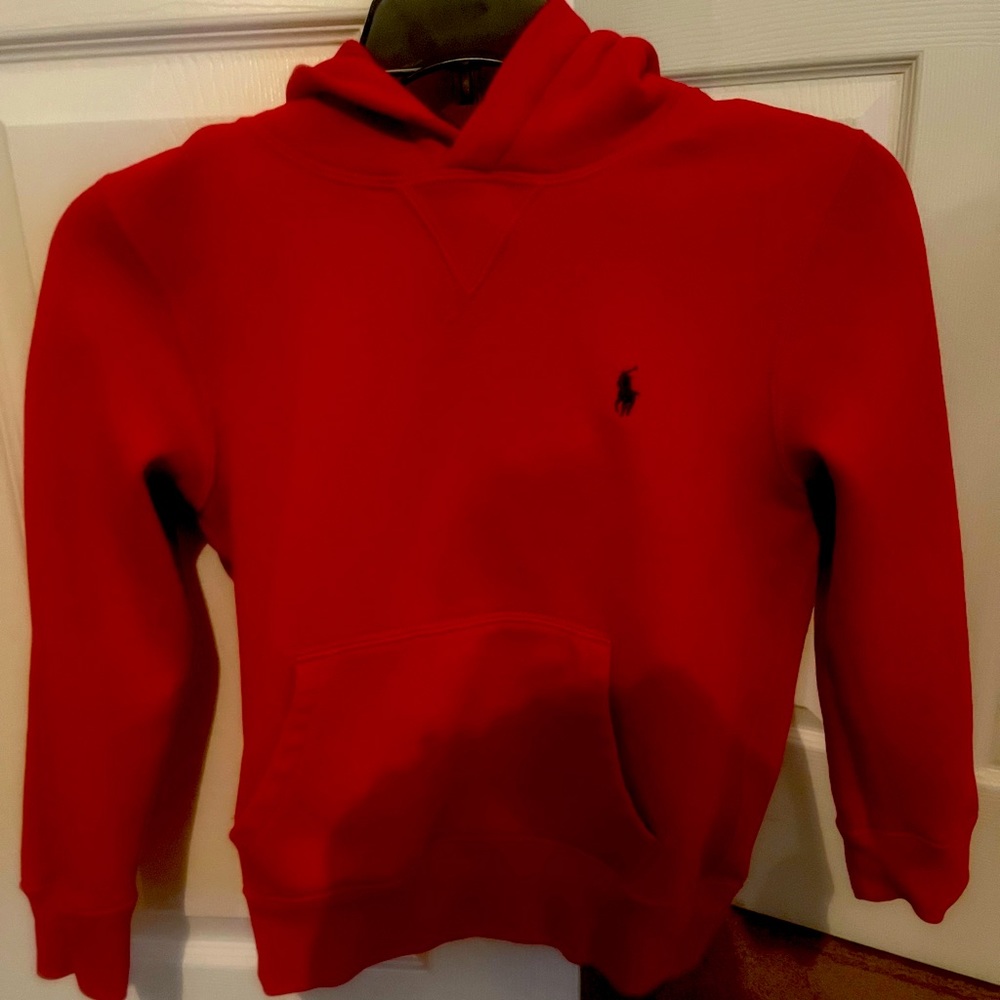 Red big boys size 8(s) polo hoodie